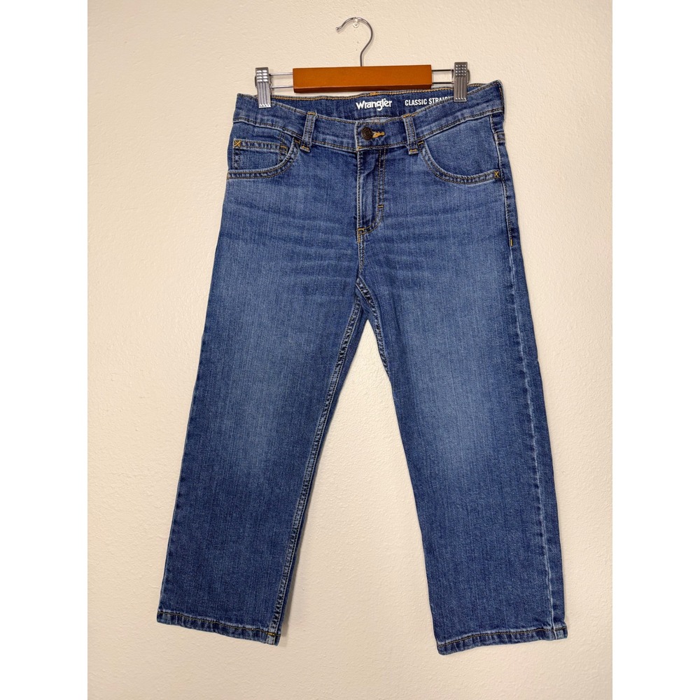 Wrangler Classic Straight Kids Jeans Medium Wash Blue Size 8 Husky 112359983